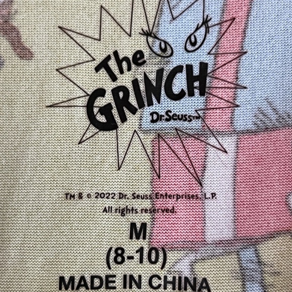 WOMENS SZ MEDIUM DR SUESS THE GRINCH 2 PC PAJAMA OUTFIT - Picture 6 of 6